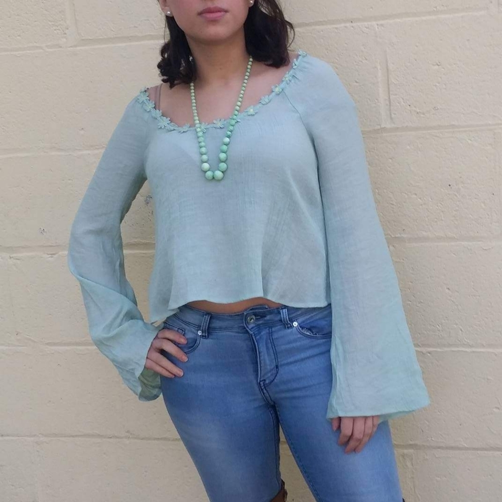 Mint Green Daisy Top